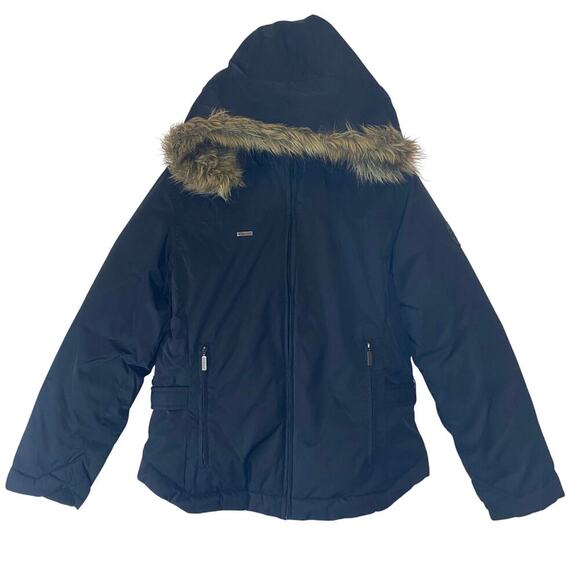 Columbia Women's Black Down Quilted Winter Parka Jacket Coat Size Small - Picture 1 of 16